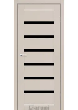 Двери Darumi Doors Vela дымчастый краст Черное стекло
