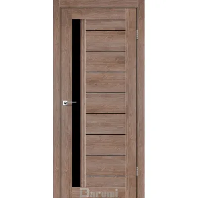 Межкомнатные Двери Darumi Doors Bordo орех бургун Черное стекло Ламинатин-0
