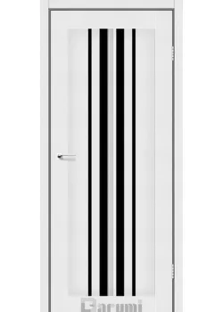 Двери Darumi Doors Prime белый текстурный Черное стекло