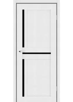 Двери Darumi Doors Next белый текстурный Черное стекло