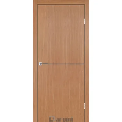 Межкомнатные Двери Darumi Doors Plato Line PTL-03 дуб натуральный (декор с алюминия черного цвета) Ламинатин-0