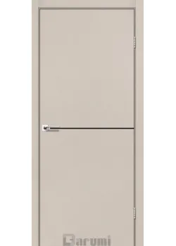 Двери Darumi Doors Plato Line PTL-03 дымчастый краст (декор с алюминия черного цвета)
