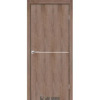Міжкімнатні Двері Darumi Doors Plato Line PTL-03 горіх бургун (декор з алюмінію кольору нікель) Ламінатин-0