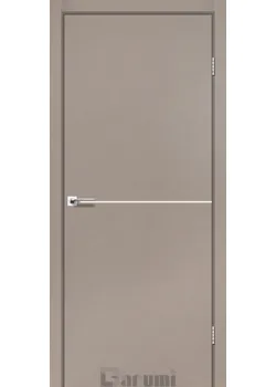 Двери Darumi Doors Plato Line PTL-03 серый краст (декор с алюминия цвета никель)