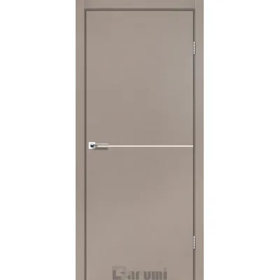 Межкомнатные Двери Darumi Doors Plato Line PTL-03 серый краст (декор с алюминия цвета никель) Ламинатин-0