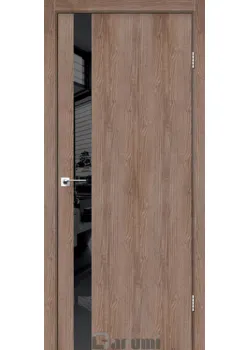 Двери Darumi Doors Plato Line PTL-04 орех бургун Черное стекло