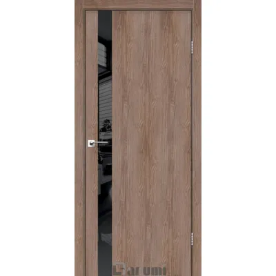 Межкомнатные Двери Darumi Doors Plato Line PTL-04 орех бургун Черное стекло Ламинатин-0