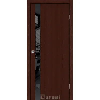 Межкомнатные Двери Darumi Doors Plato Line PTL-04 венге панга Черное стекло Ламинатин-0