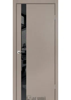 Двери Darumi Doors Plato Line PTL-04 серый краст Черное стекло