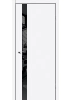 Двери Darumi Doors Plato Line PTL-04 белый матовый Черное стекло