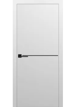 Двери Darumi Doors Plato Line PTL-03 белый матовый (декор с алюминия черного цвета)