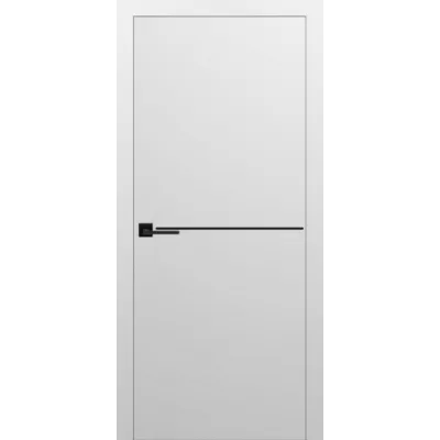 Межкомнатные Двери Darumi Doors Plato Line PTL-03 белый матовый (декор с алюминия черного цвета) Ламинатин-0
