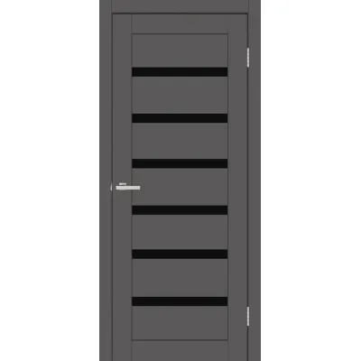 Межкомнатные Двери Europe Doors Франция SUPER MATE Черное стекло ПВХ плёнка-1