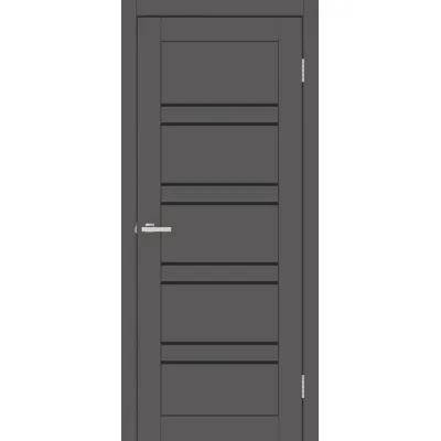 Межкомнатные Двери Europe Doors Шотландия SUPER MATE Черное стекло ПВХ плёнка-0