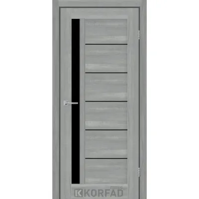 Межкомнатные Двери Korfad Express OCTAVIA Черное стекло ПВХ плёнка-1