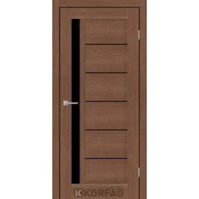Межкомнатные Двери Korfad Express OCTAVIA Черное стекло ПВХ плёнка-3