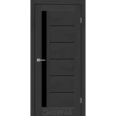 Межкомнатные Двери Korfad Express OCTAVIA Черное стекло ПВХ плёнка-6