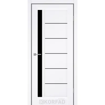 Межкомнатные Двери Korfad Express OCTAVIA Черное стекло ПВХ плёнка-7