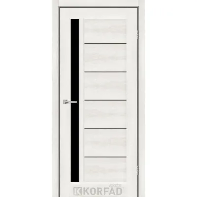 Межкомнатные Двери Korfad Express OCTAVIA Черное стекло ПВХ плёнка-0