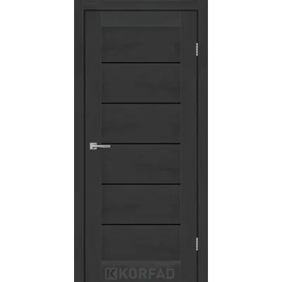 Межкомнатные Двери Korfad Express RIVIERA Черное стекло ПВХ плёнка-2