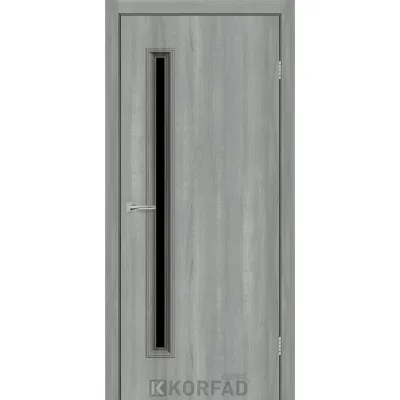 Межкомнатные Двери Korfad Express CORNER GLASS-01 Черное стекло ПВХ плёнка-0