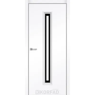 Міжкімнатні Двері Korfad Express CORNER GLASS-02 Чорне скло ПВХ плівка-1