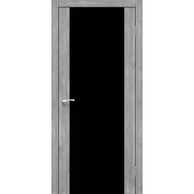 Міжкімнатні Двері Korfad Sanremo SR-01 чорне скло ПВХ плівка-0