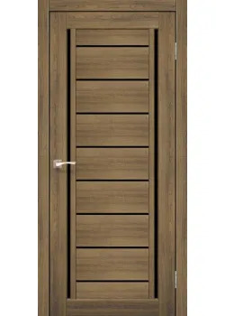 Двери Korfad Venecia Deluxe VND-01 дуб браш Черное стекло