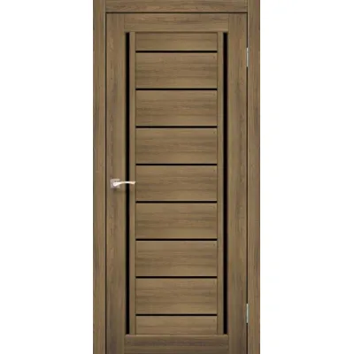 Двері Korfad Venecia Deluxe VND-01 дуб браш Чорне скло-0