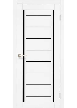 Двери Korfad Venecia Deluxe VND-01 белый матовый Черное стекло