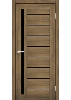 Двери Korfad Venecia Deluxe VND-02 дуб браш Черное стекло