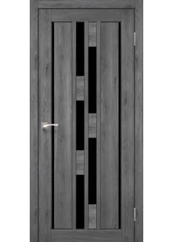 Двери Korfad Venecia Deluxe VND-05 дуб марсала Черное стекло