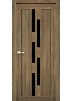 Двери Korfad Venecia Deluxe VND-05 дуб браш Черное стекло