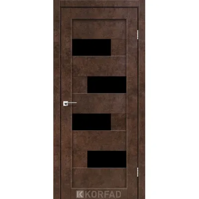 Межкомнатные Двери Korfad Parma PM-10 Черное стекло ПВХ плёнка-1