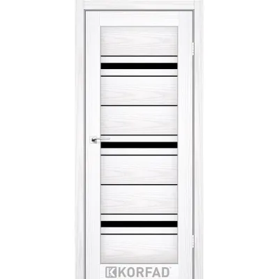 Міжкімнатні Двері Korfad Florence FL-02 Чорне скло ПВХ плівка-1