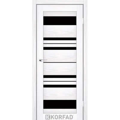 Межкомнатные Двери Korfad Florence FL-04 Черное стекло ПВХ плёнка-1