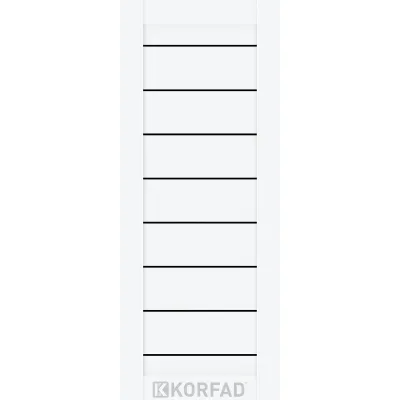 Межкомнатные Двери Korfad NOVARA - MDF накладки на входные двери NO-03 Черное стекло ПВХ плёнка-9