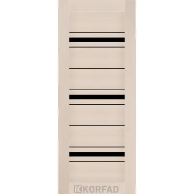 Межкомнатные Двери Korfad NOVARA - MDF накладки на входные двери Черное стекло ПВХ плёнка-4