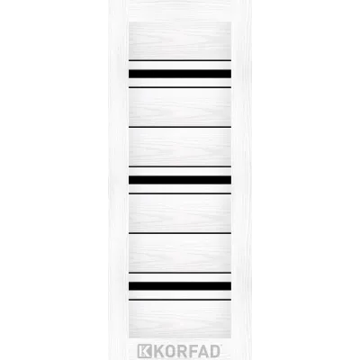 Межкомнатные Двери Korfad NOVARA - MDF накладки на входные двери Черное стекло ПВХ плёнка-7