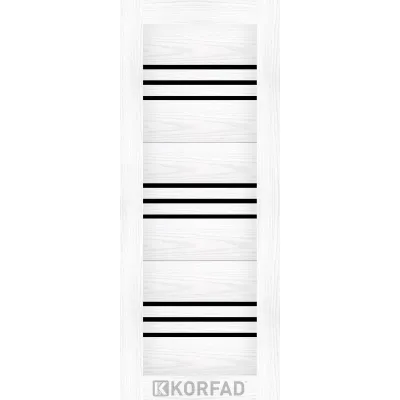 Межкомнатные Двери Korfad NOVARA - MDF накладки на входные двери NO-06 Черное стекло ПВХ плёнка-3