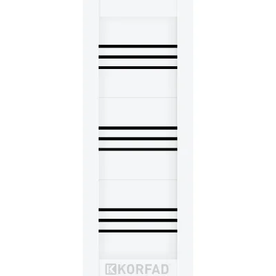 Межкомнатные Двери Korfad NOVARA - MDF накладки на входные двери NO-06 Черное стекло ПВХ плёнка-4
