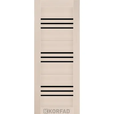 Межкомнатные Двери Korfad NOVARA - MDF накладки на входные двери NO-06 Черное стекло ПВХ плёнка-9