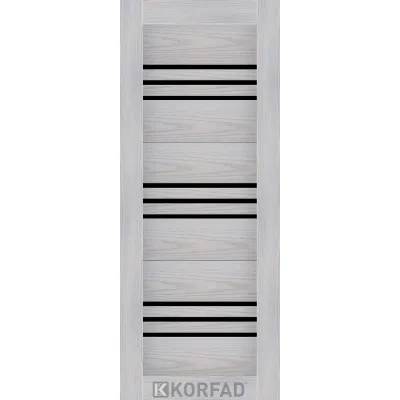 Межкомнатные Двери Korfad NOVARA - MDF накладки на входные двери NO-06 Черное стекло ПВХ плёнка-0