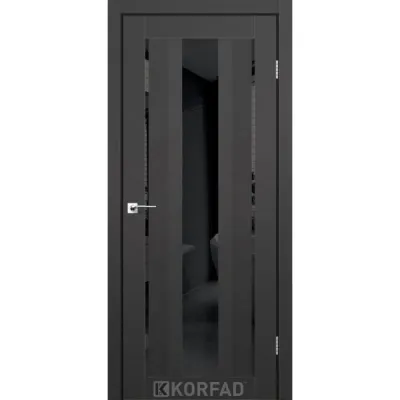 Межкомнатные Двери Korfad Aliano AL-02 Super PET Двухстороннее черное стекло ПВХ плёнка-1