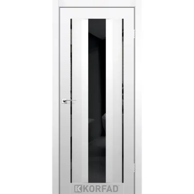 Межкомнатные Двери Korfad Aliano AL-02 Super PET Двухстороннее черное стекло ПВХ плёнка-2