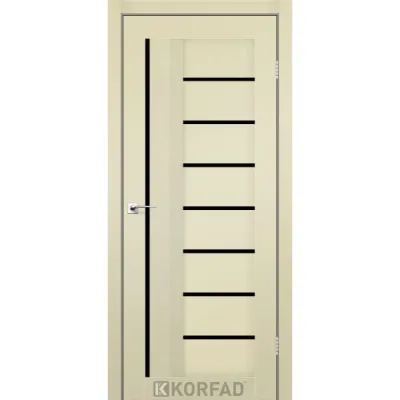 Міжкімнатні Двері Korfad Aliano AL-03 Super PET Lacobel чорний ПВХ плівка-1