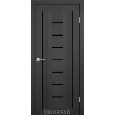 Межкомнатные Двери Korfad Aliano AL-04 Super PET Lacobel черный ПВХ плёнка-3