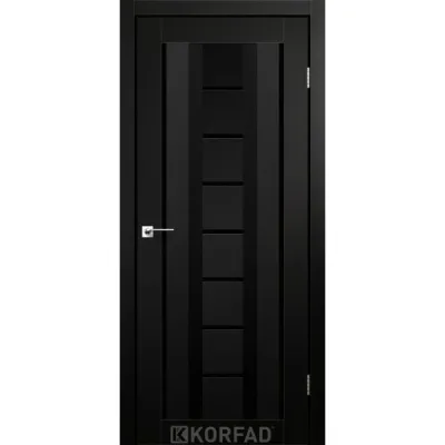 Межкомнатные Двери Korfad Aliano AL-04 Super PET Lacobel черный ПВХ плёнка-0