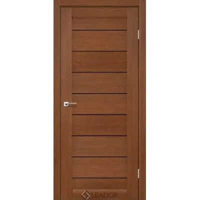 Міжкімнатні Двері Leador Doors Neapol браун Чорне скло ПВХ плівка-0