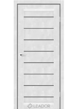 Двери Leador Doors Neapol белый бетон Черное стекло